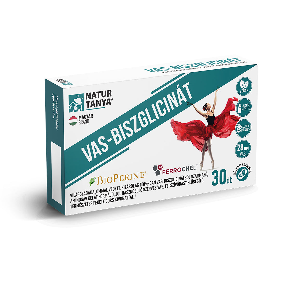 Fier bisglicinat - Fier organic brevetat la nivel mondial si BioPerine® (extract de piper negru) 30 capsule