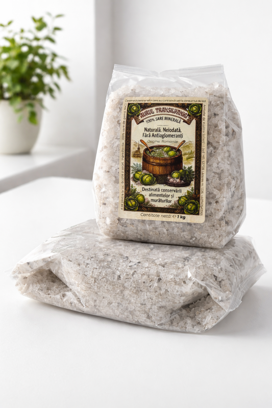 Aurul Transilvaniei - Packet Promo 10kg, Grunjoasă, Sare Naturală din Transilvania, Neiodată, Fără Antiaglomeranţi