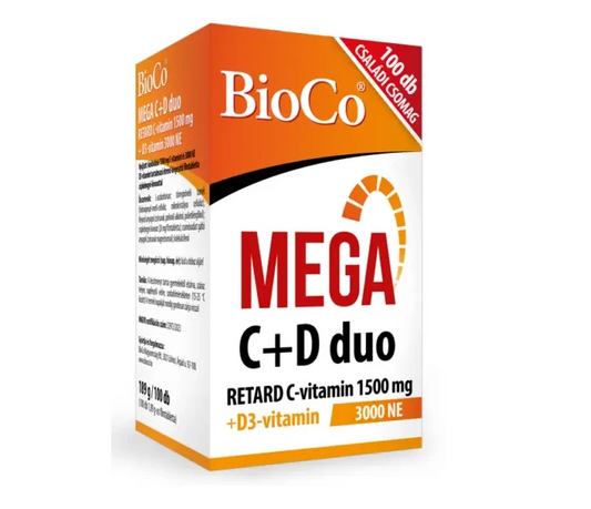 BIOCO MEGA C+D DUO RETARD VIT C 1500 MG + VIT D3 3000 UI COMPRIMATE FILMATE 100 BUC