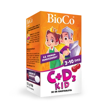 C+D3 KID tabletă masticabilă cu aromă de vișine - 90 buc.