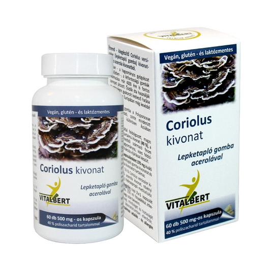 Capsule cu Extract de Ciuperca Medicinala Coriolus (Coada de Curcan), 60 buc, 500 mg Vitalbert (Doza pentru o Luna)