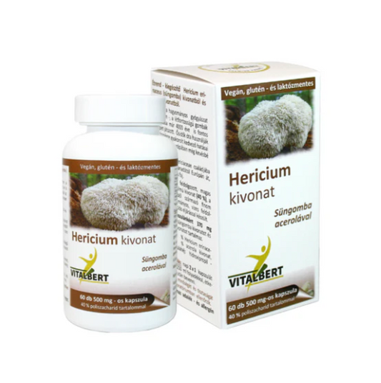 Capsule cu extract de ciuperca medicinala Hericium (Coama Leului), 500 mg (doza pentru o luna), 60 capsule