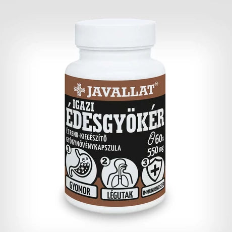 Capsule cu Rădăcină de Lemn Dulce (Glycyrrhiza glabra), 550 mg, 60 buc.