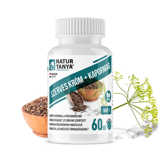 Concentrat organic de CROM + SEMINTE DE MĂRAR - Pentru menținerea glicemiei și sprijinirea digestiei 60 tablete
