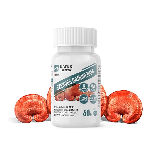 Ganoderma organica, Extract concentrat de ciuperca Reishi standardizat cu 30% continut de polizaharide, 60 tablete