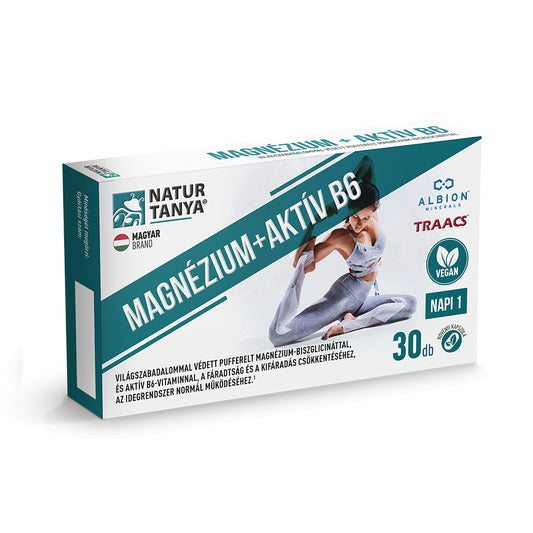 Magneziu + B6 activa - Magneziu bisglicinat chelatat brevetat cu o capsulă vegetală! 30 capsule