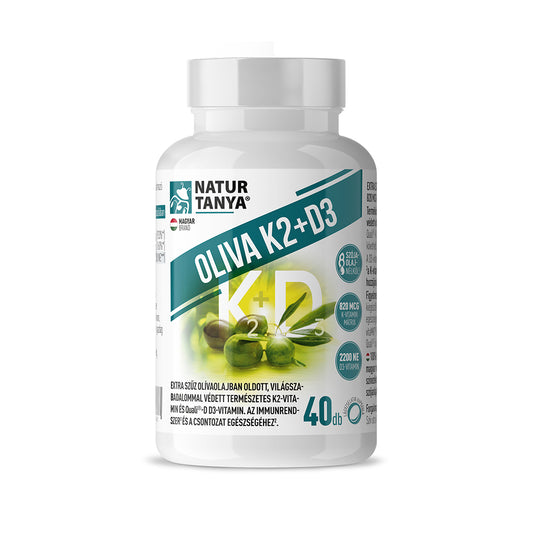 OLIVA K2+D3 – Vitamina K2 vitaMK7® brevetată la nivel mondial pentru un sistem imunitar și oase sănătoase 40 capsule moi