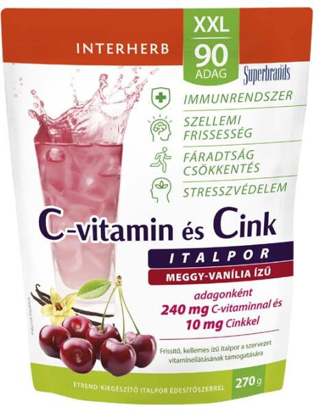 Pulbere pentru băutură cu Vitamina C și Zinc, 270 g, XXL – 90 porții